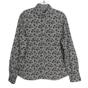 EXPRESS Men's‎ Sz M Floral Pattern Classic Soft Wash Button Down Shirt